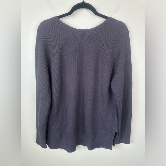 Athleta Hanover Refined V-Neck Pullover Sweater In Purple Size Large Wool Blend - Picture 3 of 9
